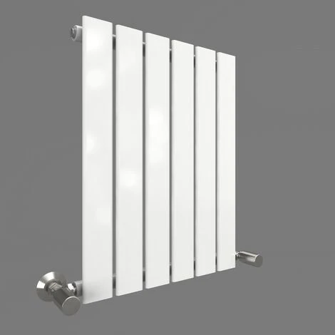 White Flat Tube 600x456mm Horizontal Single Panel Heated Towel Radiator -Vital Home Shop 93944313 1